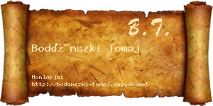 Bodánszki Tomaj névjegykártya